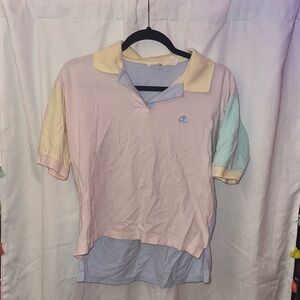 brooks brothers pastel color block polo shirt